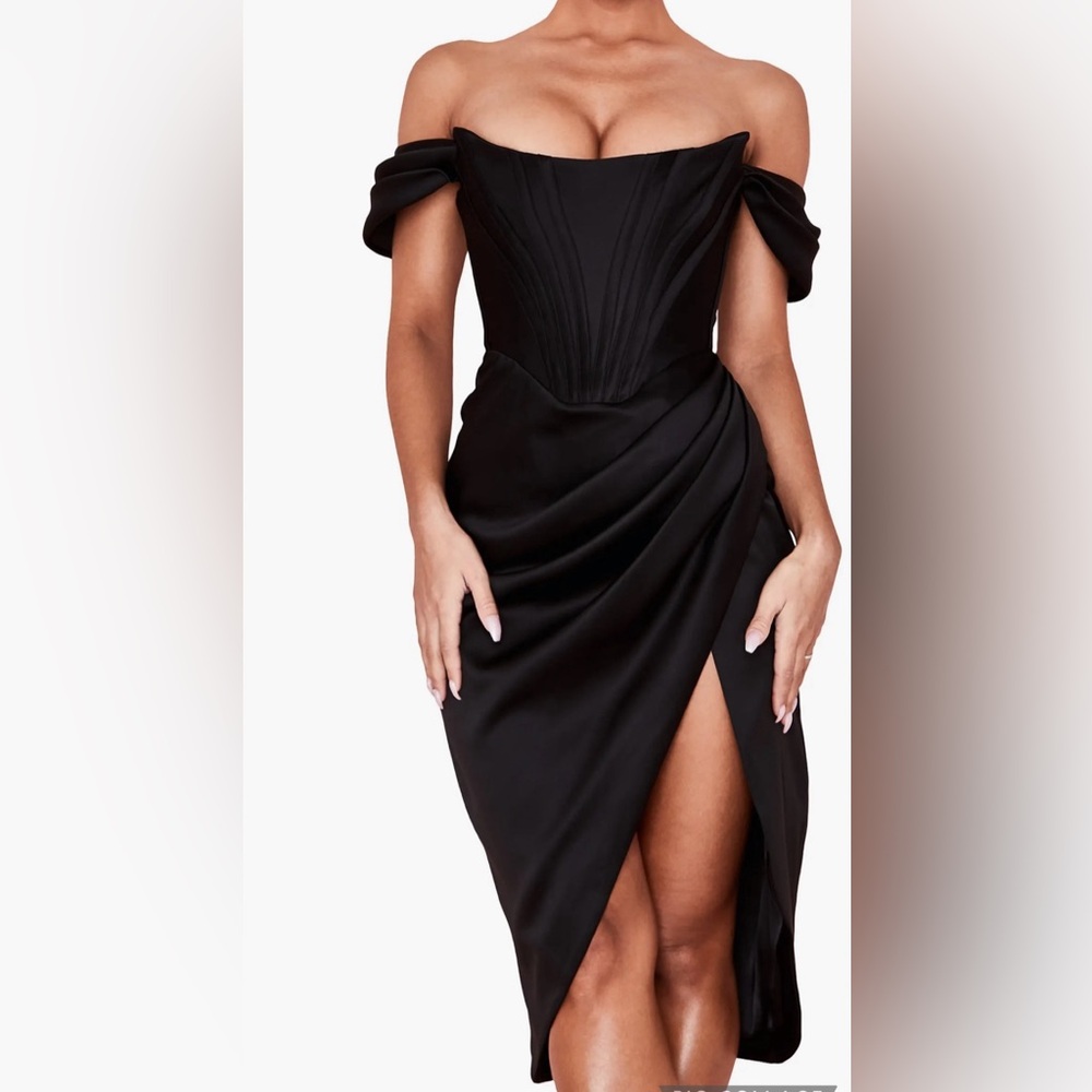 Loretta Off the Shoulder Satin Corset Dress